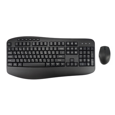 MK345 Compact Ergonomic Russian Wireless Keyboard Mouse Combo 2.4G Wireless Keyboard and Mouse Set for Pc Laptop