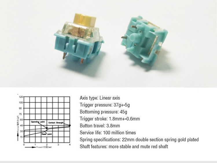 New arrival Outemu dustproof linear keyboard switch 3 pins silent mechanical keyboard switches