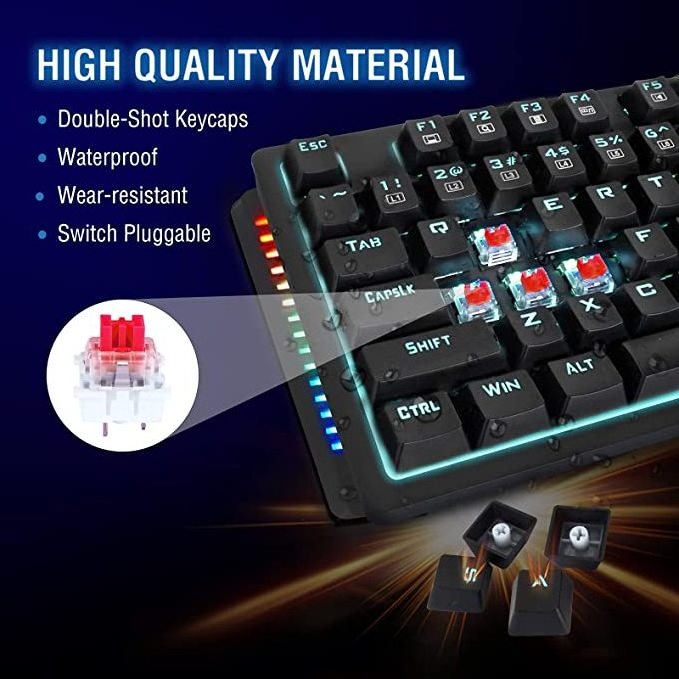 Wholesale TKL 87 Keys red switches backlit computer keyboard wired LED mechanical gaming keyboard