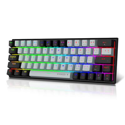 Mini 61 Keys Computer Gaming Keyboard 60% Wireless RGB Backlit Mechanical Gaming Keyboard