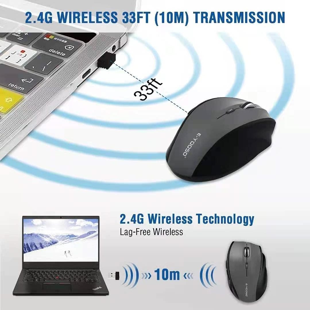 2.4G Wireless optical cordless mouse 6 buttons DPI 800/1200/1600/2000/2400 portable wireless computer mouse