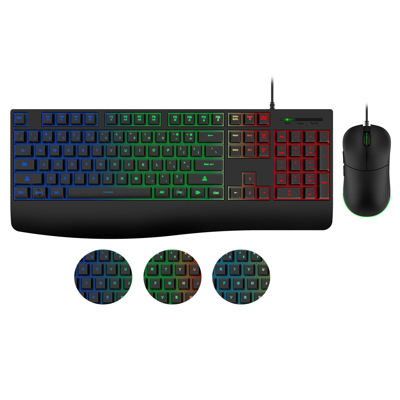 Factory Price Wired Gaming Keyboard and Mouse Combo LED Backlit with USB Interface