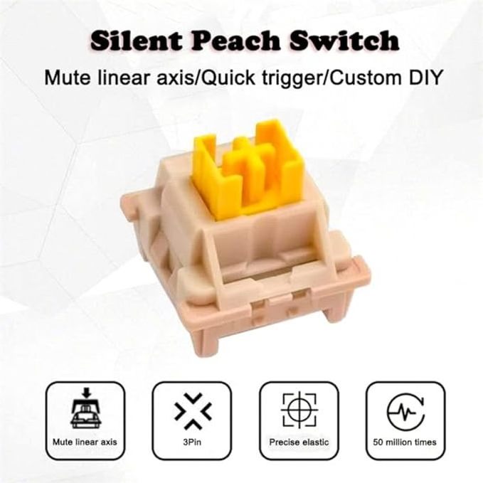 3-Pin 5pins OUTEMU Peach Silent Switch  Pre-lubed Linear Switch  MX DIY Replaceable Switches