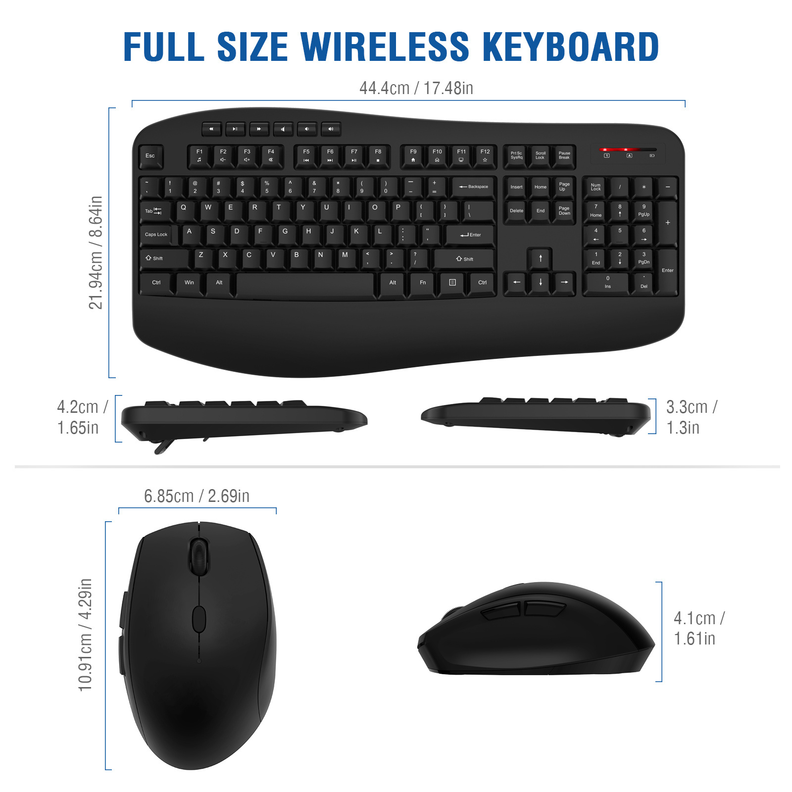 MK345 Compact Ergonomic Russian Wireless Keyboard Mouse Combo 2.4G Wireless Keyboard and Mouse Set for Pc Laptop