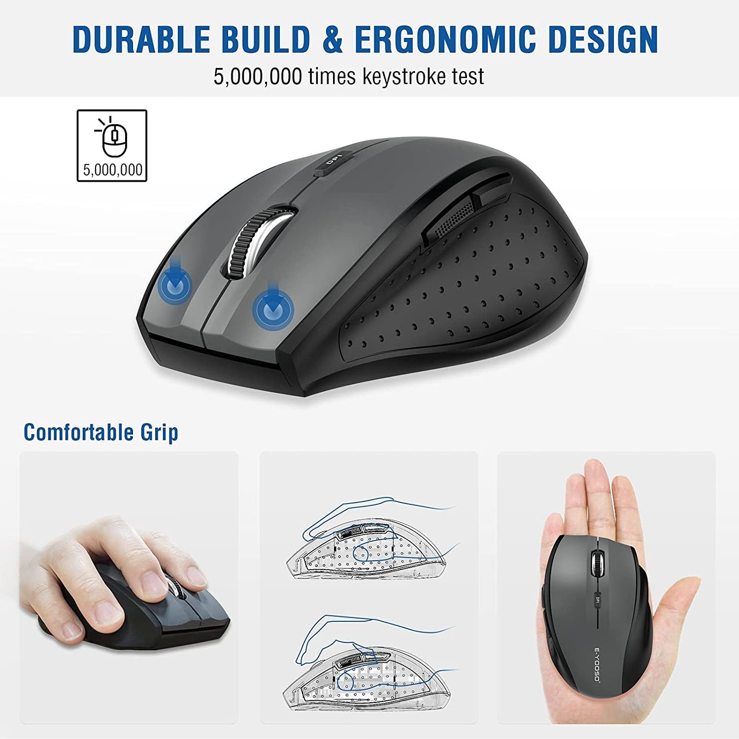 2.4G Wireless optical cordless mouse 6 buttons DPI 800/1200/1600/2000/2400 portable wireless computer mouse