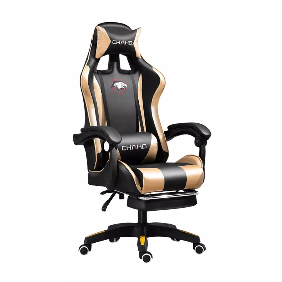 factory in stock Gaming Chair Office Desk Chair with Massage Armchair PU Leather PC Gamer Chairs with Retractable Footrest