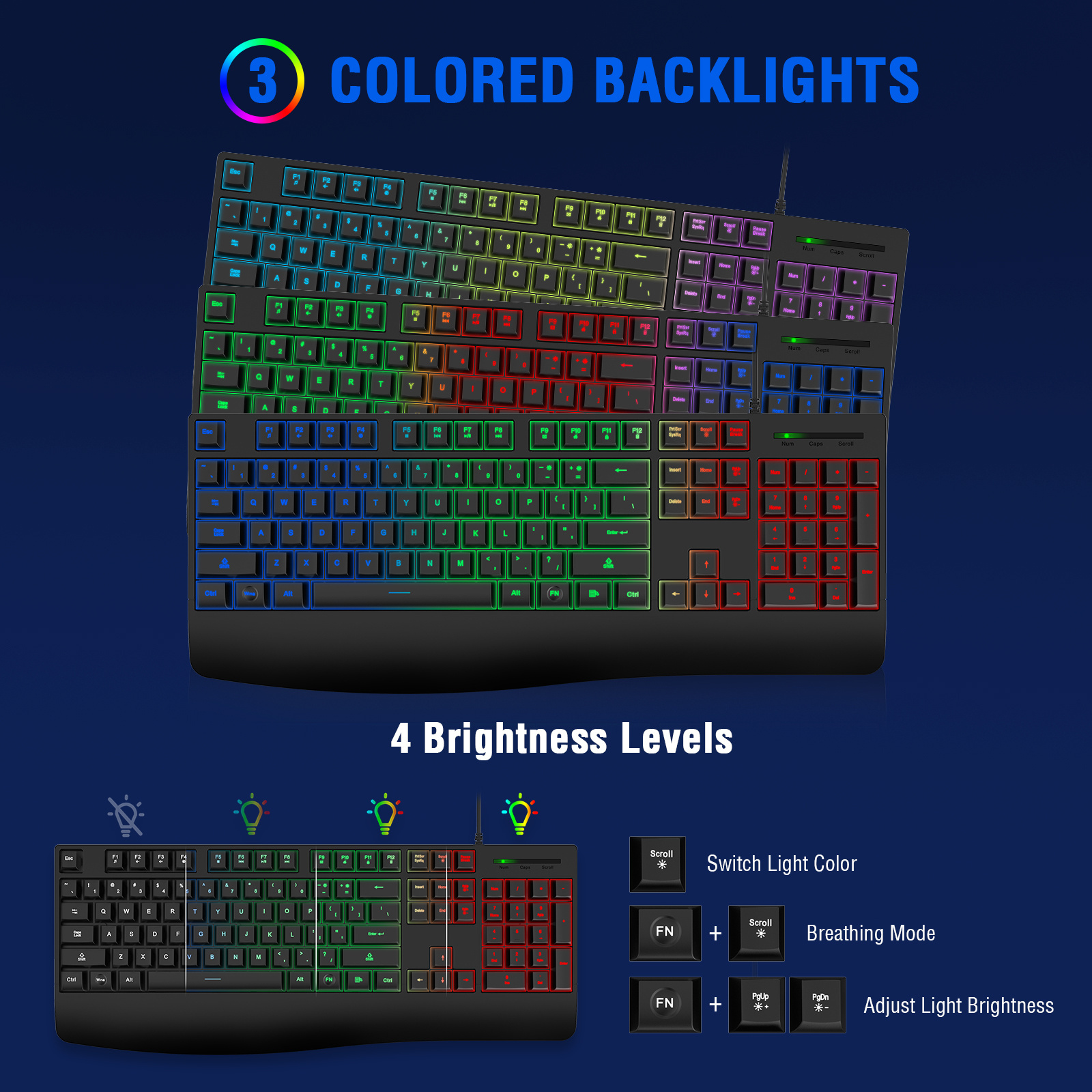 Factory Price Wired Gaming Keyboard and Mouse Combo LED Backlit with USB Interface