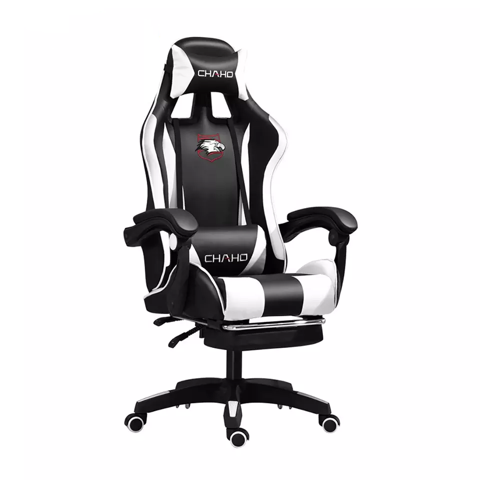 factory in stock Gaming Chair Office Desk Chair with Massage Armchair PU Leather PC Gamer Chairs with Retractable Footrest