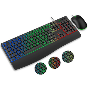 Factory Price Wired Gaming Keyboard and Mouse Combo LED Backlit with USB Interface