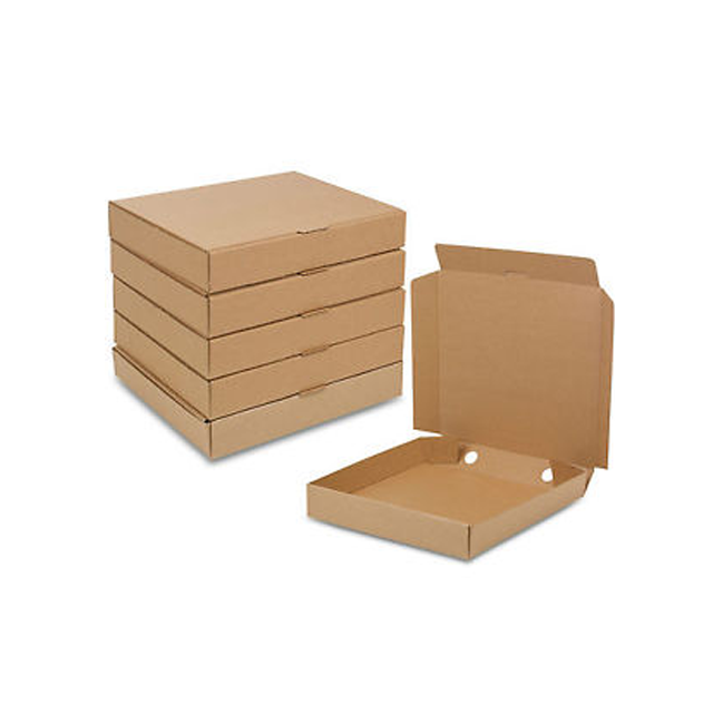 Take Out Kraft Paper Custom Pizza Packing Boxes With Logo Print