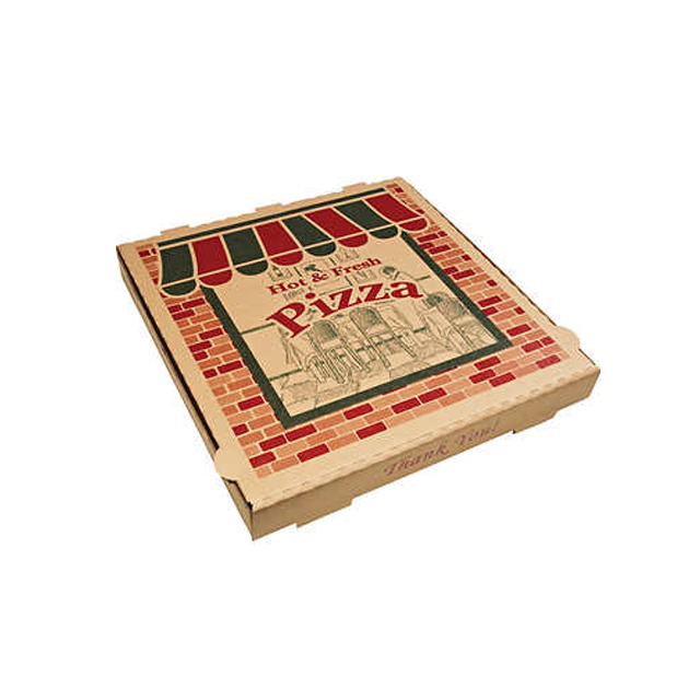 Take Out Kraft Paper Custom Pizza Packing Boxes With Logo Print