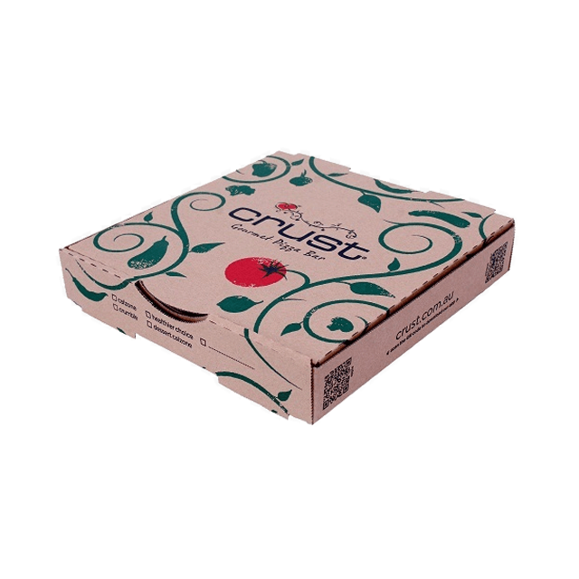 Take Out Kraft Paper Custom Pizza Packing Boxes With Logo Print