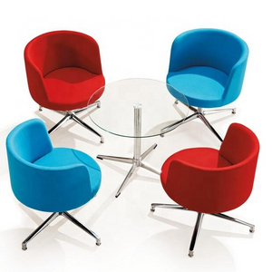 Fabric leisure chair, Tea cup chair, dining chair with swivel base