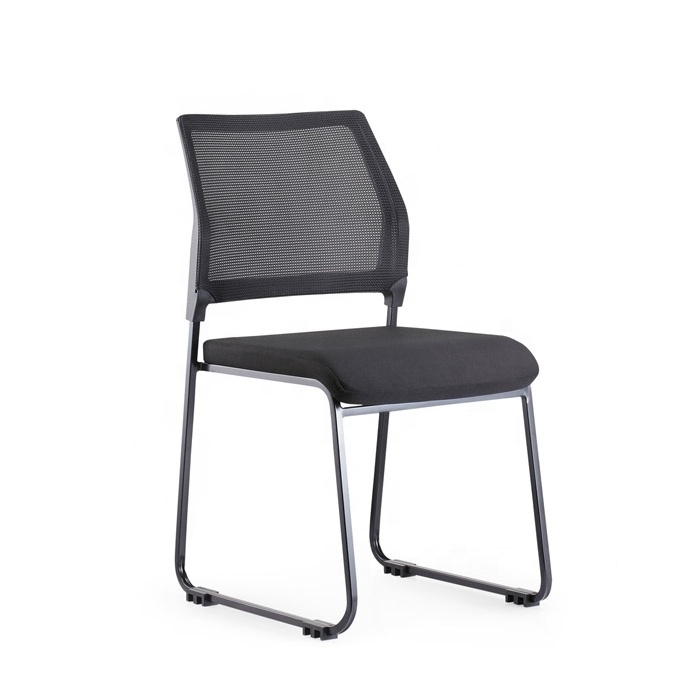 Metal Frame Mesh Fabric Armless Stacking Office Chair Stackable Study Chair Plastic Staff  Conference Room Guest Chair