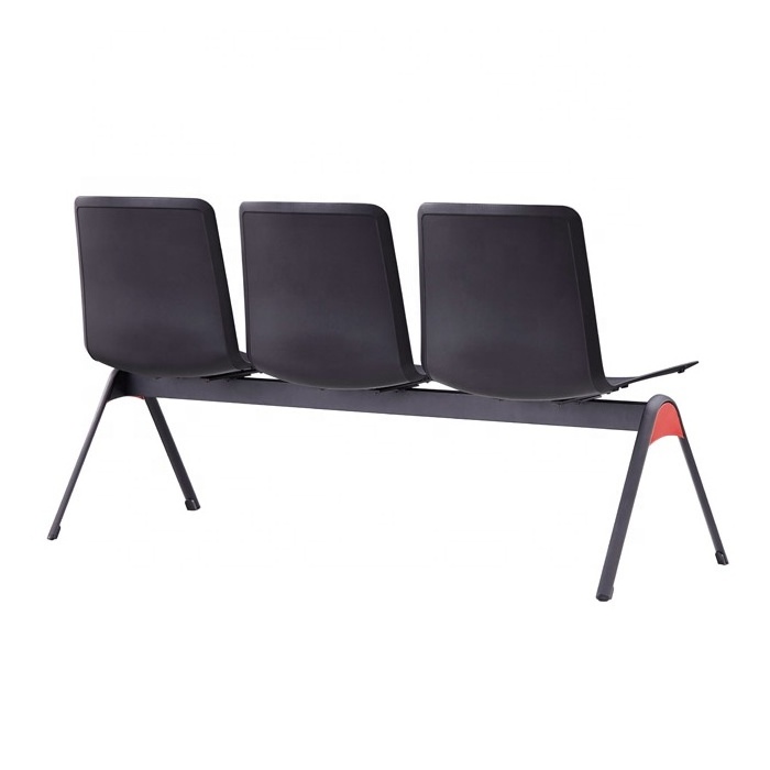 modern new design plastic/PU seat metal leg public seating row  beam waiting chair