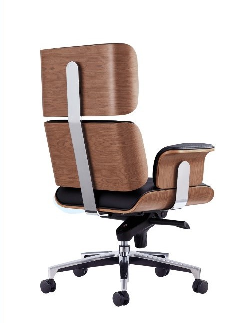 walnut wood PU/ leather office executive chair swivel wood  chair