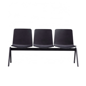 modern new design plastic/PU seat metal leg public seating row  beam waiting chair