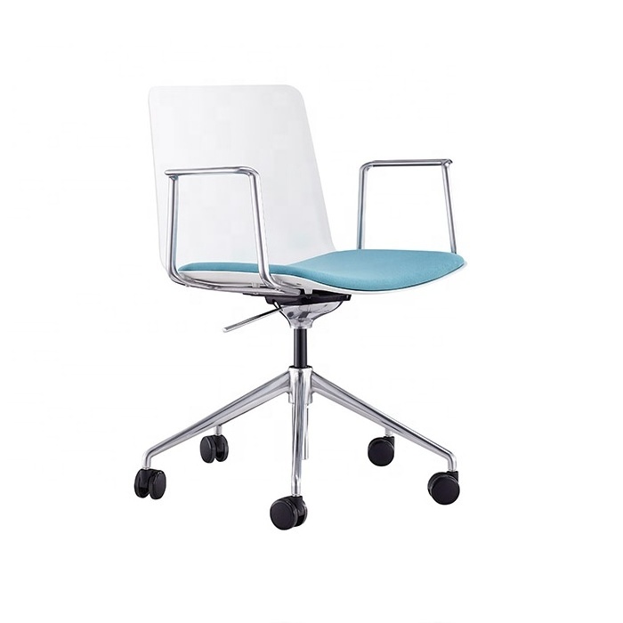 Lift Chair Office Swivel Chair Style  Fixed Aluminum Armrest Height Adjustable Plastic Office Chair