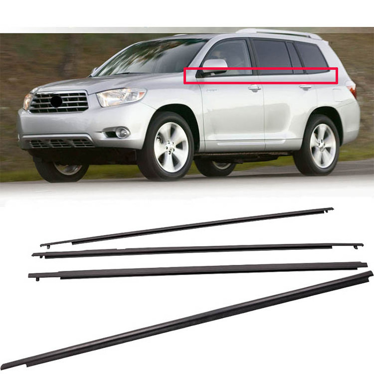 Window Moulding Trims 75720-0E030 75710-0E030 Car Door Window Weatherstrip For Toyota Highlander 2007-2013