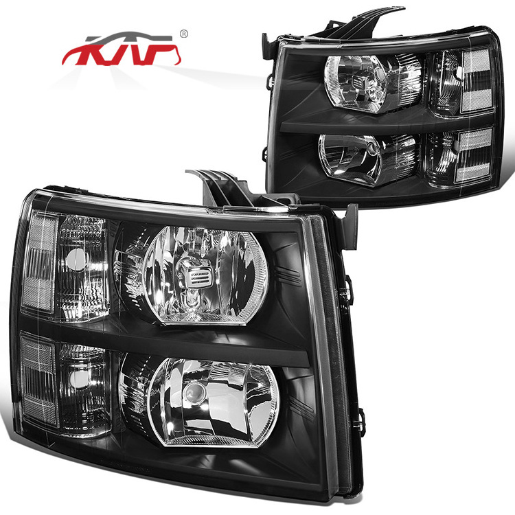 Black Housing Clear Corner Headlamp GM2503280 GM250228 Front car headlight replacement For Chevy Silverado 2007-2013