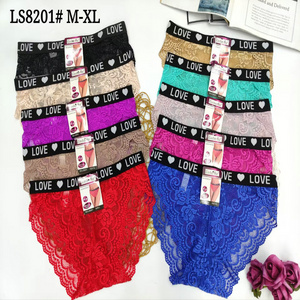 0.42 Dollar Model LAS078 Waist M-XL Ready Ship Transparent Lace Ladies Panties Underwear In Bulk With All Colors