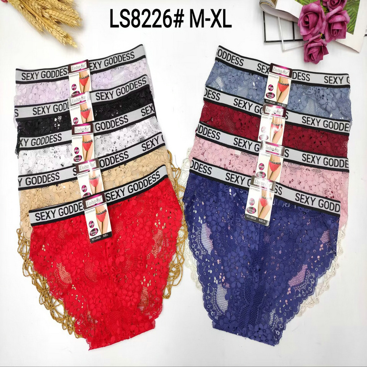 0.42 Dollar Model LAS078 Waist M-XL Ready Ship Transparent Lace Ladies Panties Underwear In Bulk With All Colors