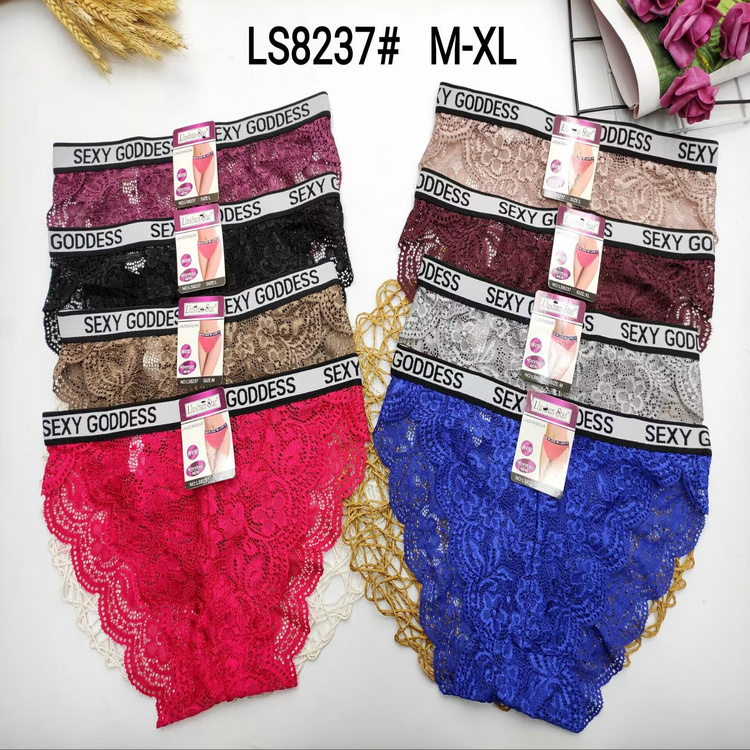 0.42 Dollar Model LAS078 Waist M-XL Ready Ship Transparent Lace Ladies Panties Underwear In Bulk With All Colors