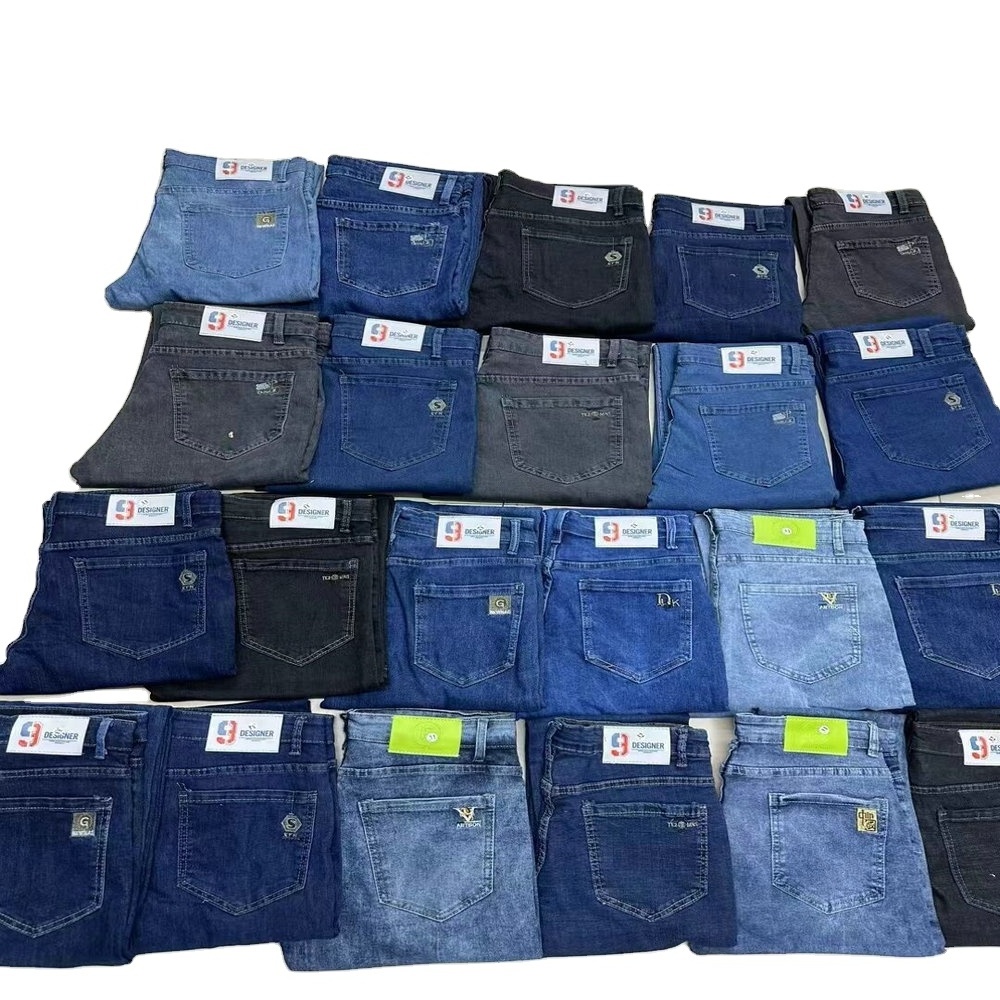 4.85 Dollar Model DZL111 Size 29-40 Jeans Long Length Regular Fashion Men Denim Jeans Pants With Different Patterns