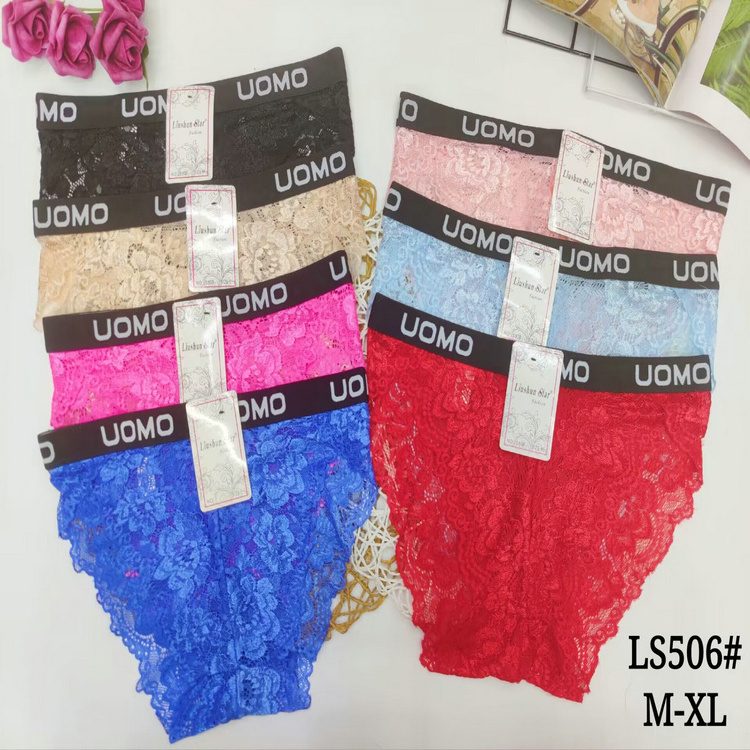 0.42 Dollar Model LAS076 Waist M-XL Ready Ship Transparent Lace Underwear For Girl Teen With All Colors