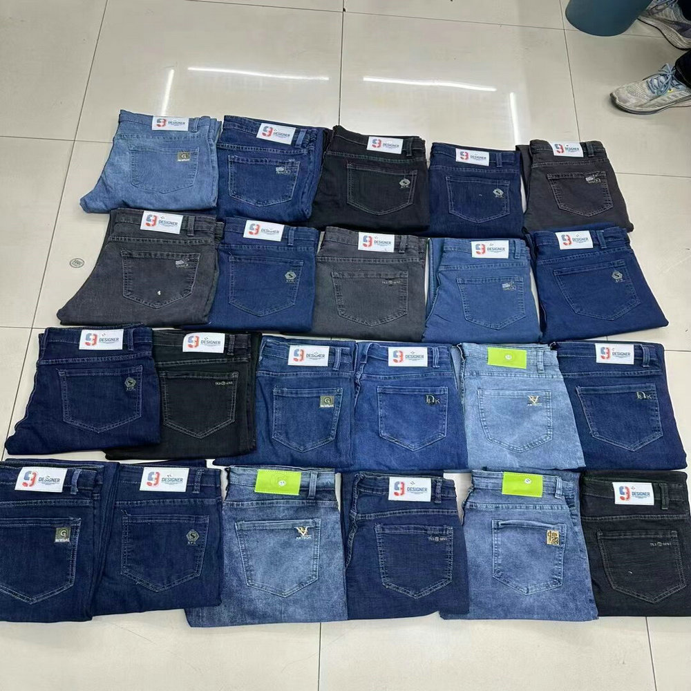 4.85 Dollar Model DZL111 Size 29-40 Jeans Long Length Regular Fashion Men Denim Jeans Pants With Different Patterns