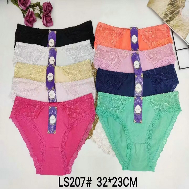 0.43 Dollar Model LAS083 Waist M-XL Ready Ship Transparent Lace Teen Underwear With All Colors