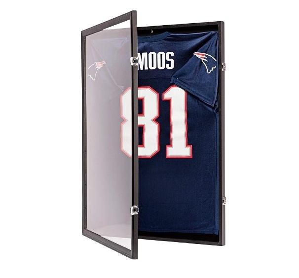 T Shirt Display Frame Case Large Lockable Shadow Box Sports Frame Acrylic Hanger for Baseball Basketball Football Shirt