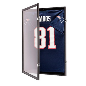 T Shirt Display Frame Case Large Lockable Shadow Box Sports Frame Acrylic Hanger for Baseball Basketball Football Shirt