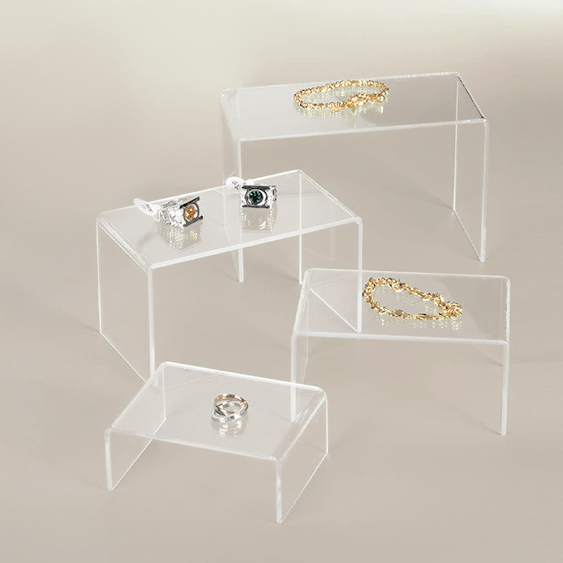 Premium Acrylic U-shaped Cosmetics Desktop Shoes/Jewelry/Cosmetics/Dessert Display Storage Acrylic Retail  Display Rack Stand