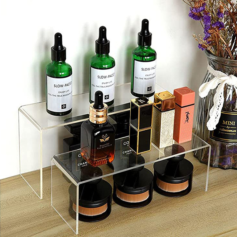 Premium Acrylic U-shaped Cosmetics Desktop Shoes/Jewelry/Cosmetics/Dessert Display Storage Acrylic Retail  Display Rack Stand