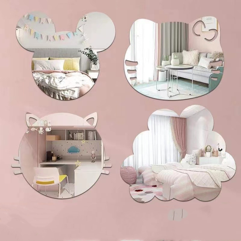 Customize Rectangular Bathroom Acrylic Butterfly Shape Mirror Wall Mounted PS Mirror Stickers Decorative for Home Gym Door