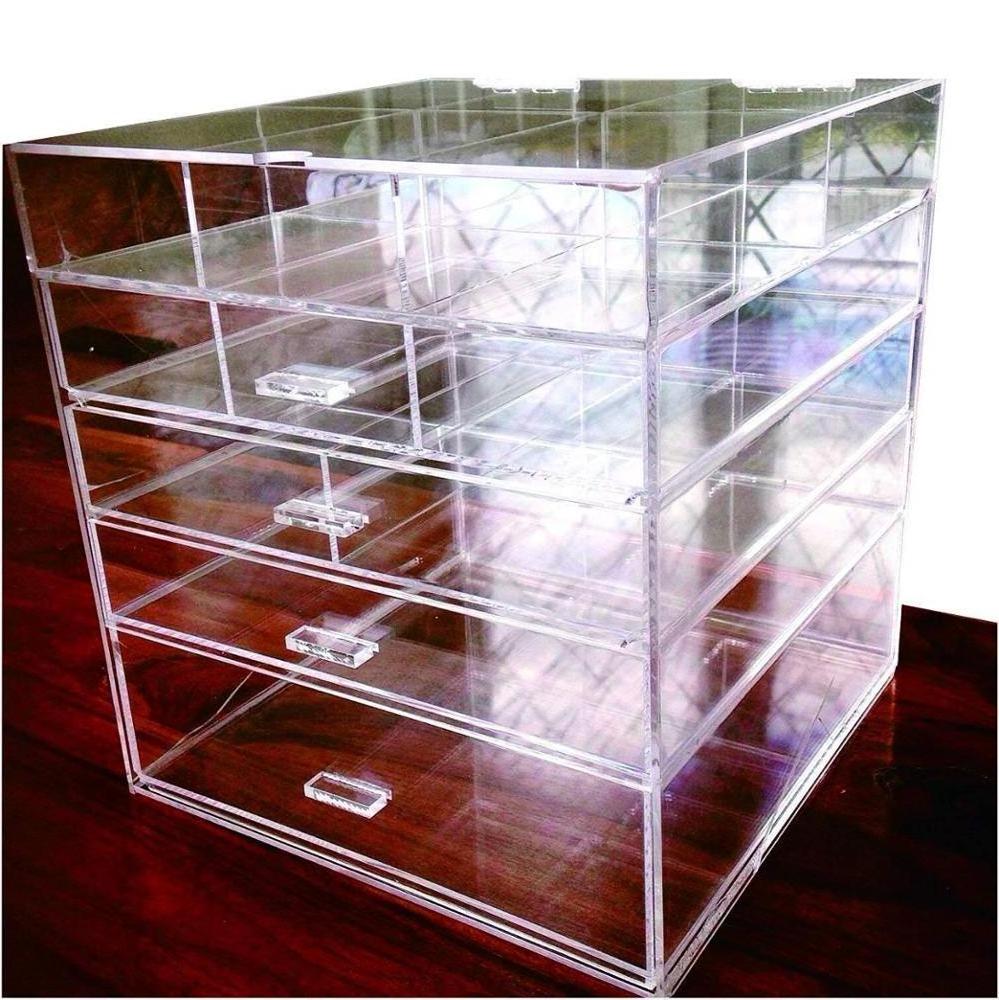 acrylic Large Beauty Cube 5 Tier Drawers Acrylic Cosmetic Organizer Handmade Multi Function Makeup Organizer Storage10