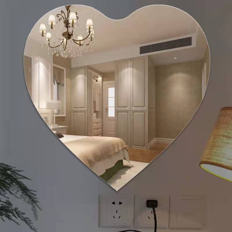 Custom Acrylic Mirror Wall Sticker Home Decor Heart Shape High Reflective Acrylic Mirror Invitations Reflective Sheet