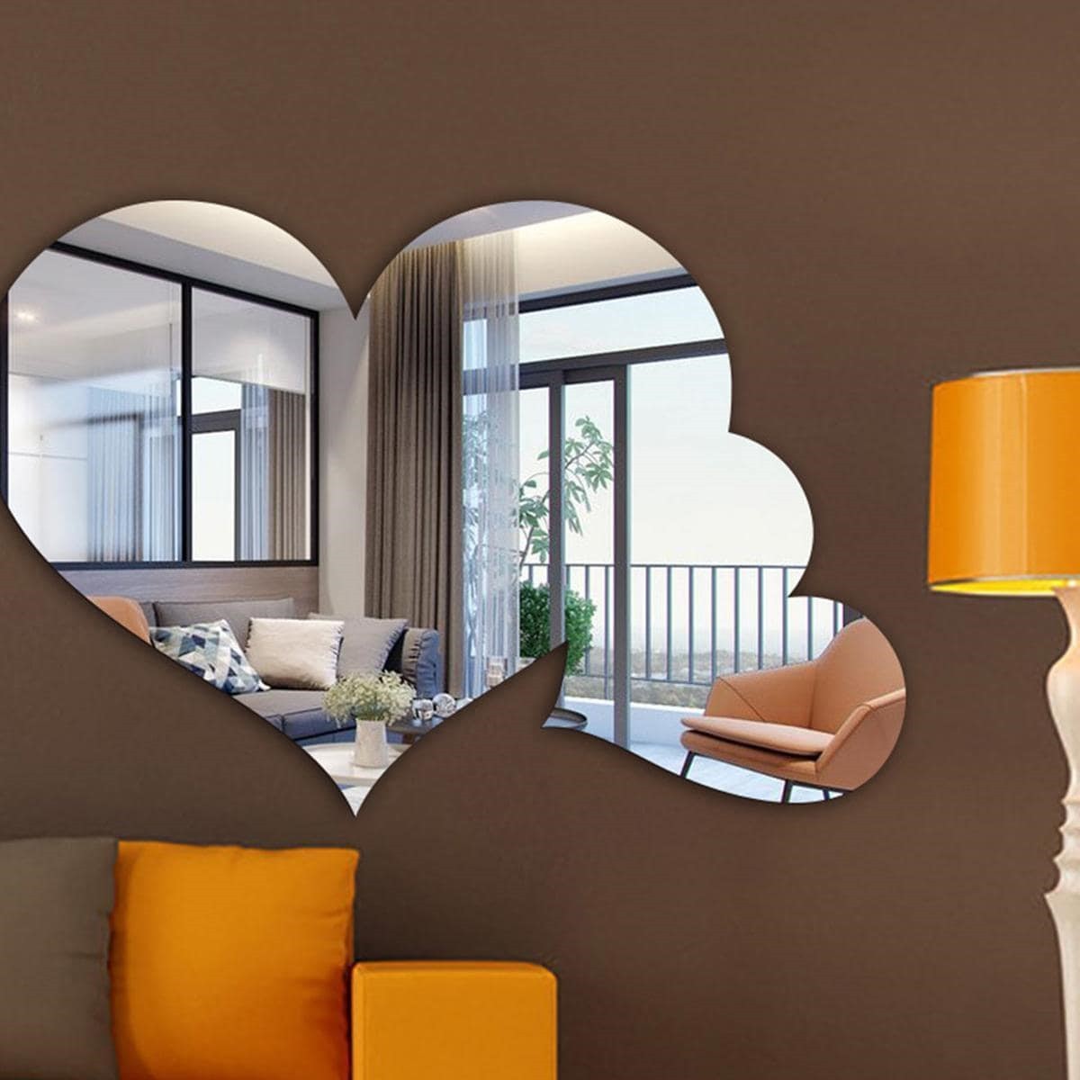 Custom Acrylic Mirror Wall Sticker Home Decor Heart Shape High Reflective Acrylic Mirror Invitations Reflective Sheet