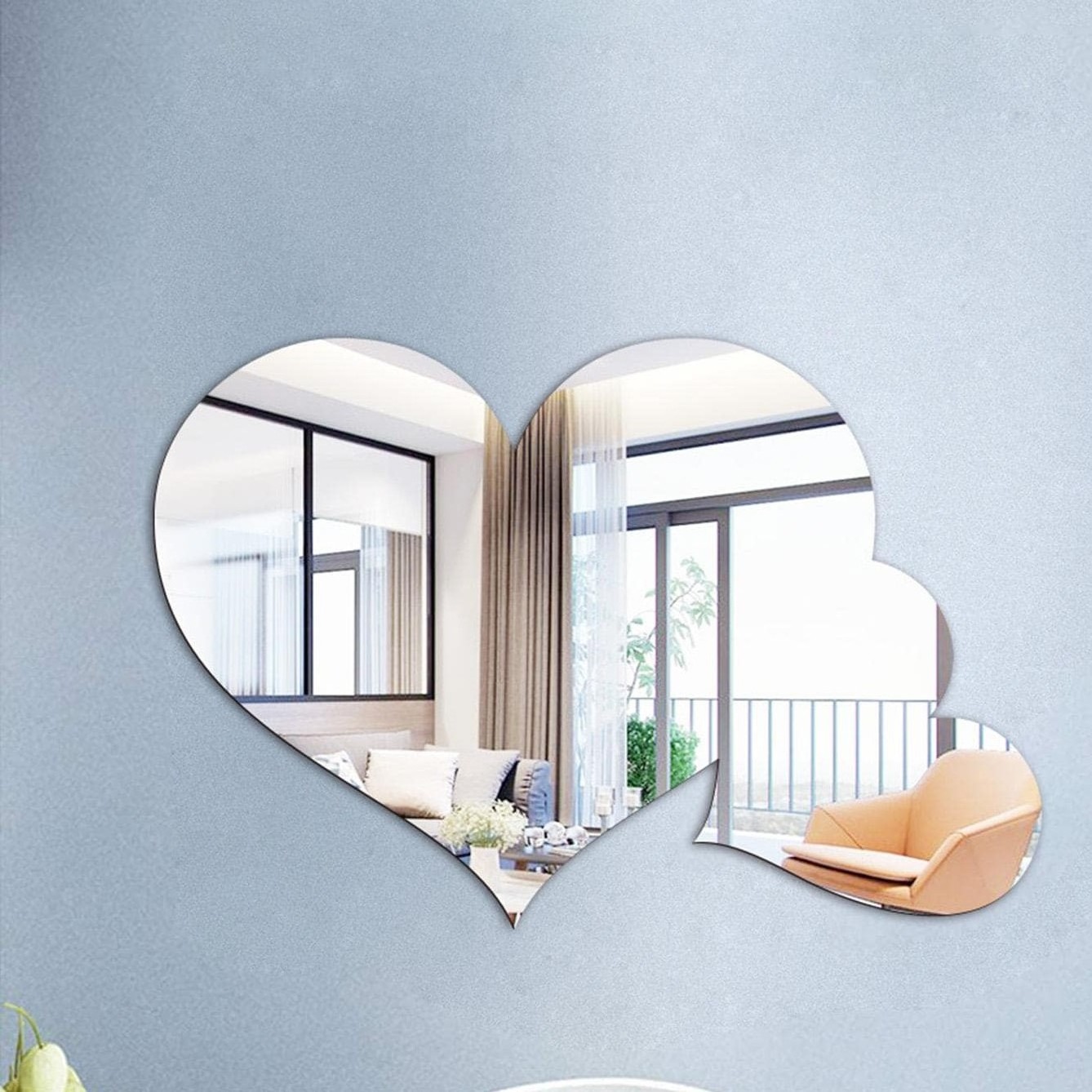 Custom Acrylic Mirror Wall Sticker Home Decor Heart Shape High Reflective Acrylic Mirror Invitations Reflective Sheet