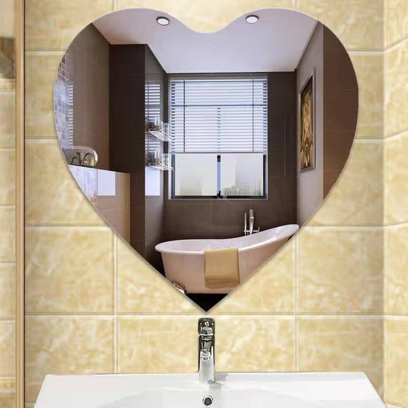 Custom Acrylic Mirror Wall Sticker Home Decor Heart Shape High Reflective Acrylic Mirror Invitations Reflective Sheet