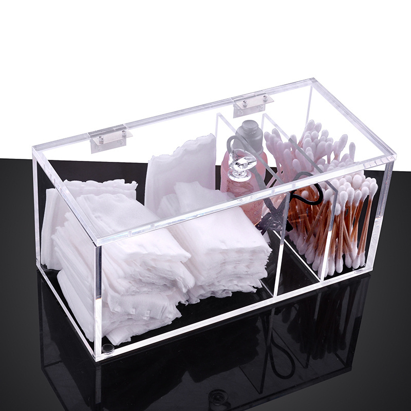 Acrylic Cotton Pad Swabs Box Cosmetic Swab Storage Holder