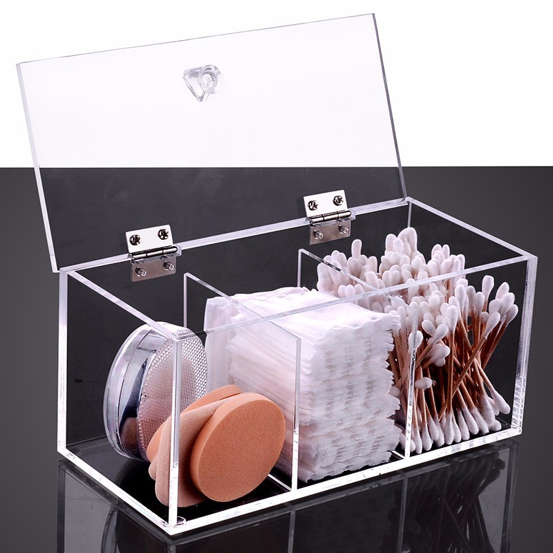 Acrylic Cotton Pad Swabs Box Cosmetic Swab Storage Holder