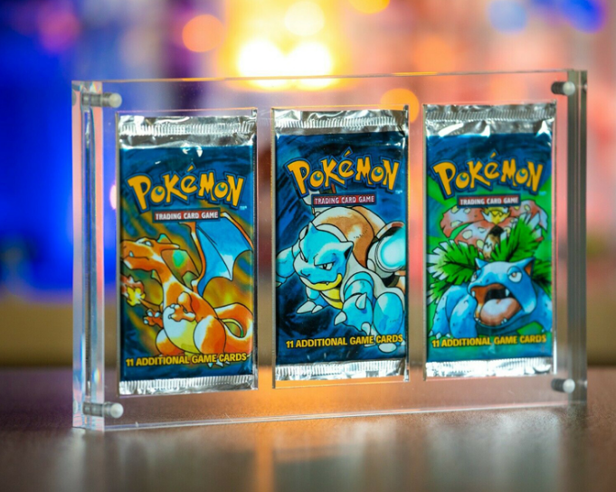 3 Slots Acrylic Pokemon Card Holder for 3 Cards