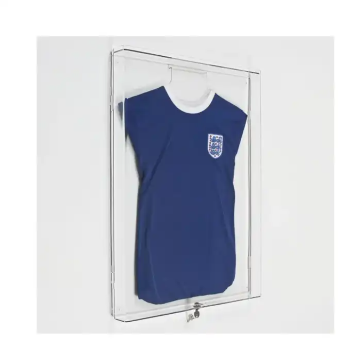 T Shirt Display Frame Case Large Lockable Shadow Box Sports Frame Acrylic Hanger for Baseball Basketball Football Shirt