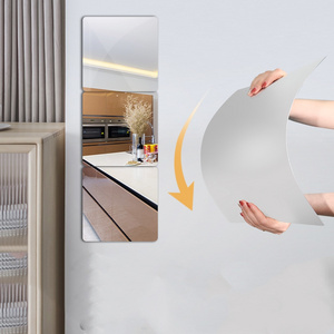 Customize Rectangular Bathroom Acrylic Butterfly Shape Mirror Wall Mounted PS Mirror Stickers Decorative for Home Gym Door