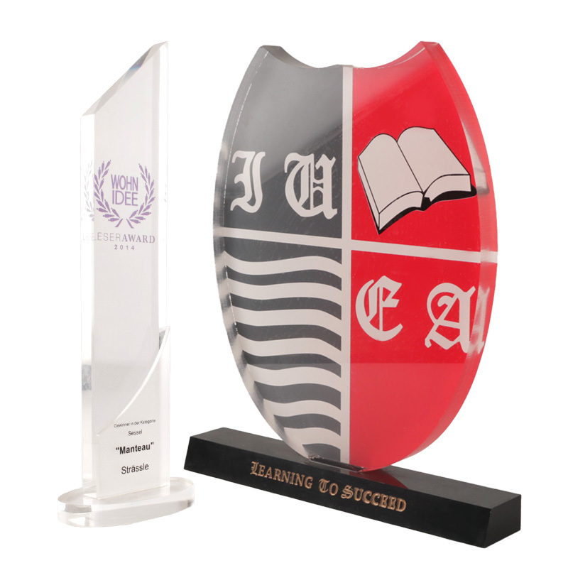 Custom Factory Wholesale Good Design Award Trophy Acrylic Award Blanks Blocks Awards