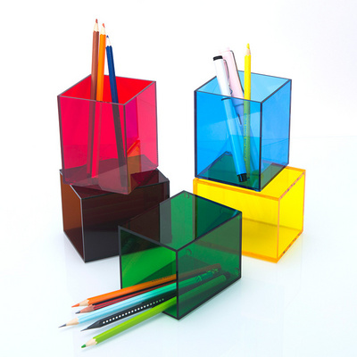 Costom Desk acrylic pen holder  colorful Office Pencil Display Stand