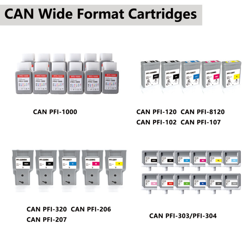 PFI-102 PFI102 PFI 102 Premium Color Compatible Inkjet Ink Cartridge for Canon IPF500 IPF510 IPF700 Printer