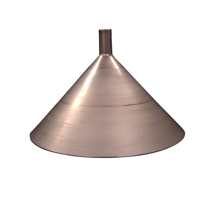 OEM Sheet Metal Fabrication Custom Deep Drawn Stamping Metal Spinning Cone With Shiny Brushed Texture